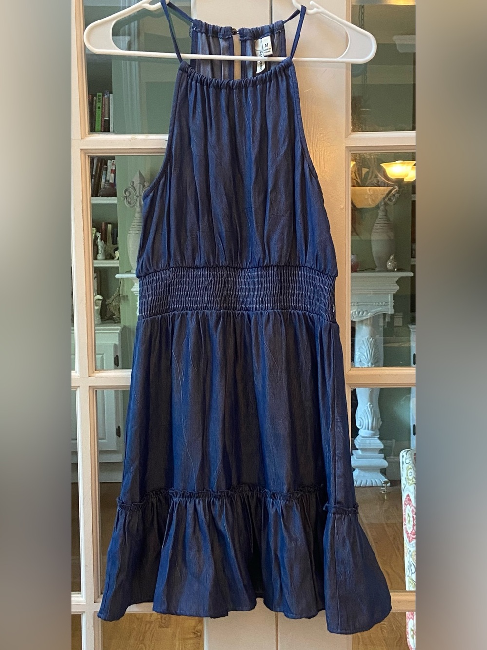 NWT Speechless Chambray Smocked Waist Tiered Dress Size Medium